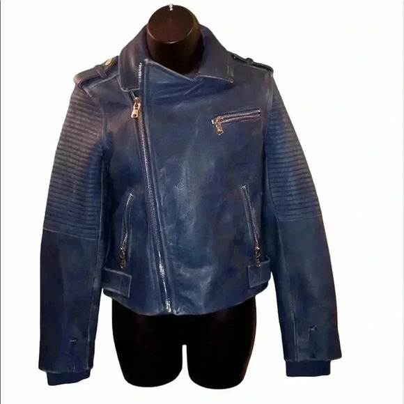 Marc By Marc Jacobs Distressed Leather Moto Jacket - Picture 4 of 14